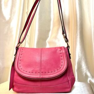 B.Makowsky Pink Leather Y2K Shoulder Bag